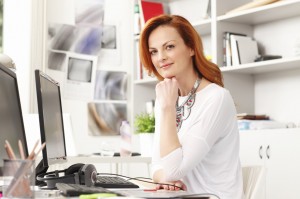 Realtor at her home office.