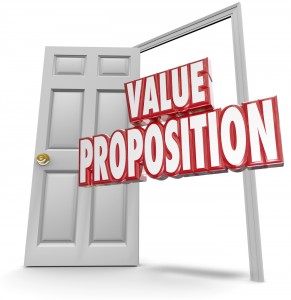 Value Proposition 3d Red Words Open Door Sell Customers